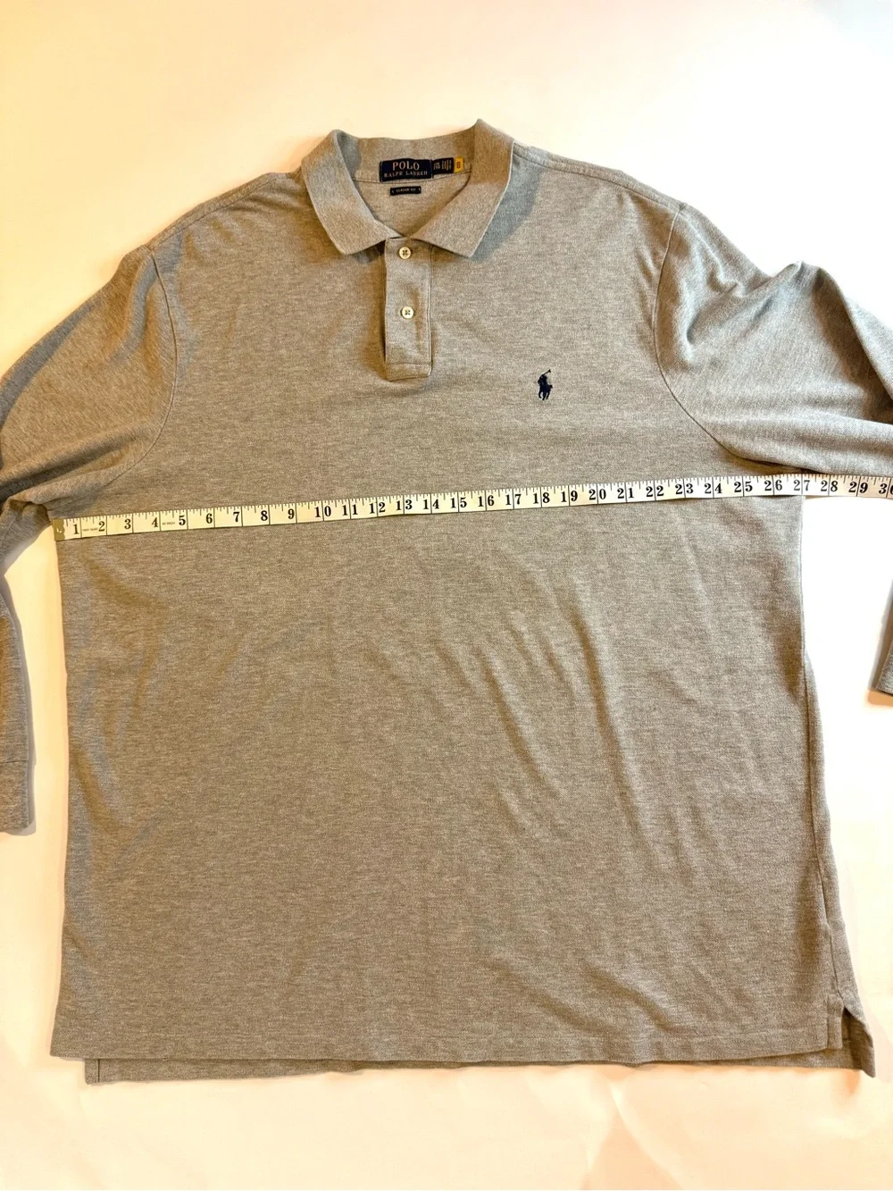 Polo Ralph Lauren Long Sleeve Polo Shirt Men's Size XXL Classic Fit Gray